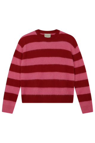 Jumper 1234 Brushed Stripe Crew, Ruby Gossip Girl