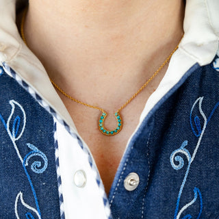 TS Christina Greene Lucky Horseshoe Turquoise Necklace