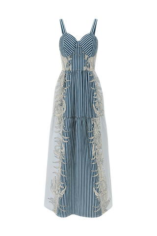 Anna Cate Mallory Midi, Palm Stripe