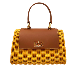 Serpui Yasmin Wicker with Leather Bag, Light Honey