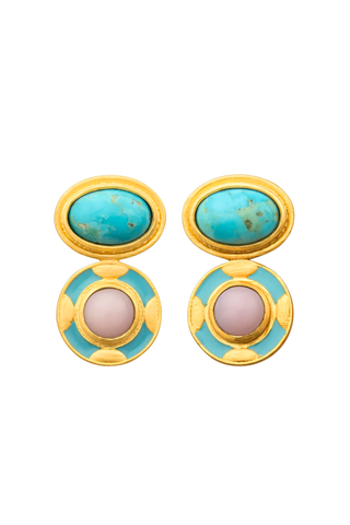 TS Christina Greene Blue Grotto Stud Earrings, Turquoise