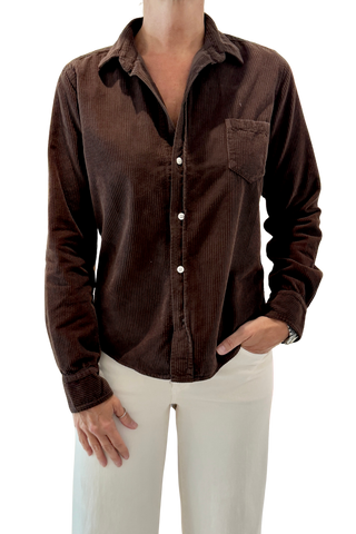 Frank & Eileen Barry Tailored Button-Up Shirt, Chocolate