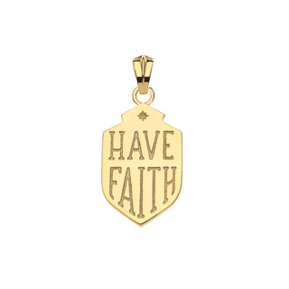 Jane Win Classic Rolo Necklace, Faith Shield