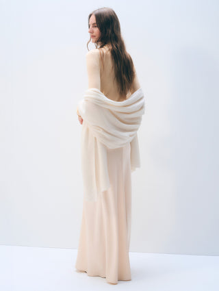 White & Warren Cashmere Travel Wrap, Soft White