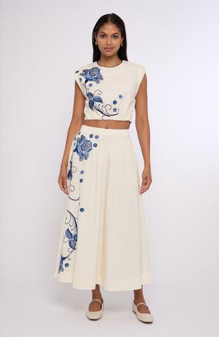 Love the Label Porto Maxi Skirt, Kimber Embroidery