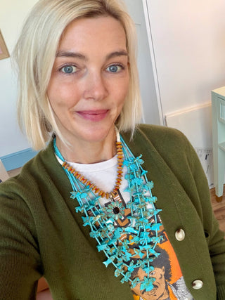 Gather Goods Multi Strand Fetish Necklace, Turquoise