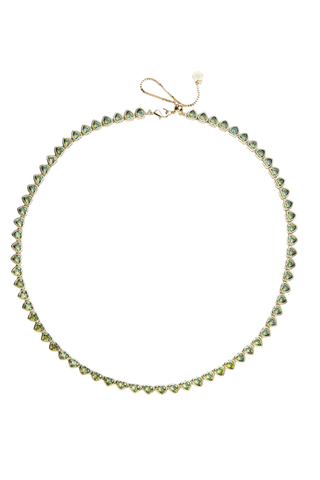 Jane Win Made From Love Tennis Necklace, Olive