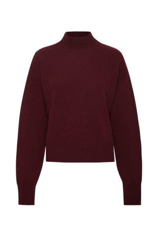 One Grey Day Velma Cashmere Mockneck, Plumberry