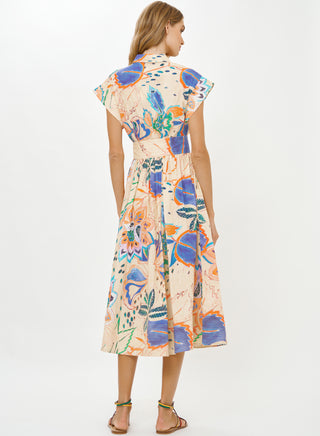 Oliphant Belted Shirt Dress, Antico Cream