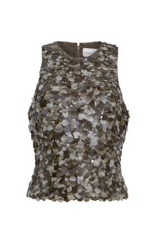 Cara Cara Senza Top, Taupe Palette Sequin
