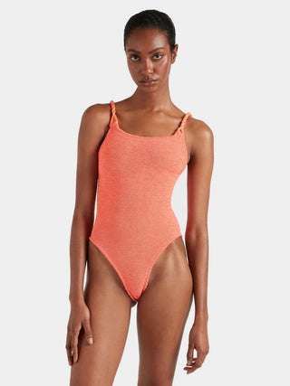 Hunza G Camille Swimsuit, Metallic Coral