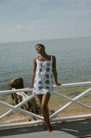 Coco Shop Cappie Mini Dress, Blue Shell