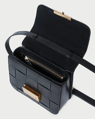 Loeffler Randall Desi Crossbody with Lock Hardware, Black