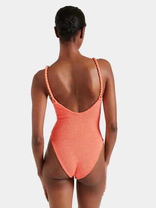 Hunza G Camille Swimsuit, Metallic Coral