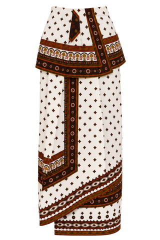 Anna Cate Lillie Skirt, Ivory Rust Dot