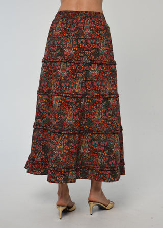 Love the Label Genevieve Maxi Skirt, Harlequin Print