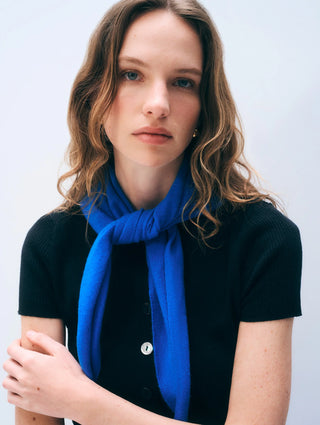 White & Warren Cashmere Neckerchief, Bright Azure