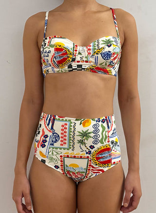 Hunter Bell Two-Piece Swim Bikini, Coastal Conversation