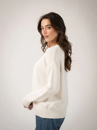 Beau & Ro American Flag Sweater, Tonal Ivory