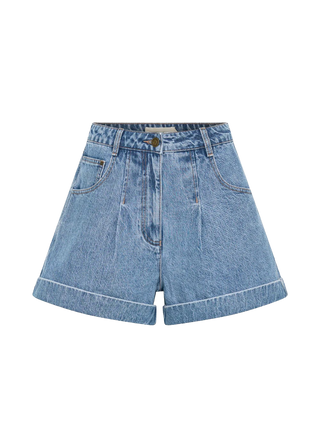 Kivari Avery Denim Short, Stonewash Blue