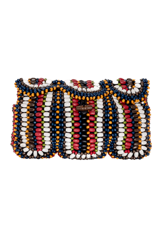The Great The Beaded Clutch, Cabana Stripe