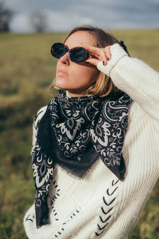 Maison Lecomte Flament Scarf, Bandana Black WC