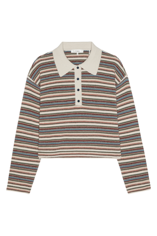 Frame The Quad Polo, Sky Blue Multi Stripe