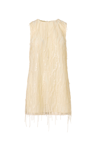 Roame. Eloise Sequin Dress, Blanc