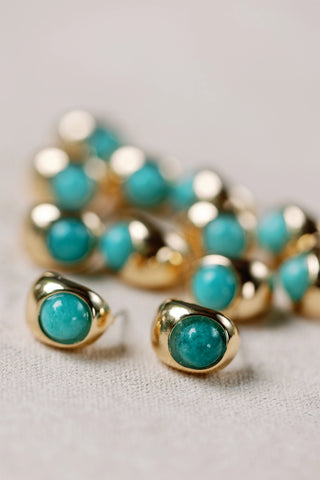 Huggie Mini Hoop Earrings, Turquoise