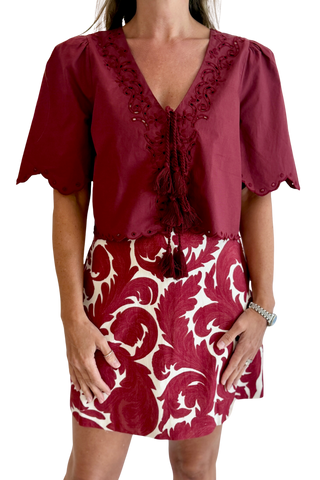TS Anna Cate Belle Top, Maroon