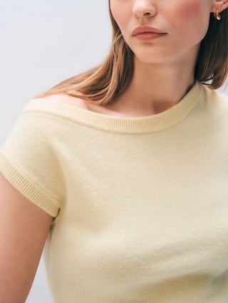 White & Warren Cashmere Off Shoulder Top, Lemonade