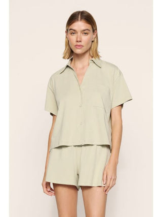 Eberjey Pima Cotton Short PJ Set, Sandstone