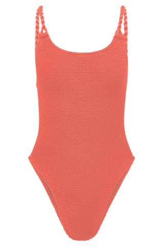 Hunza G Camille Swimsuit, Metallic Coral