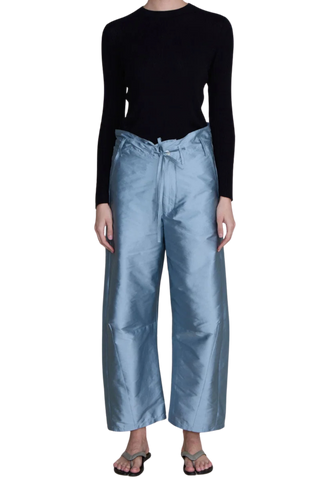 Chan Luu Techno Taffeta Barrel Pant, Bath Blue