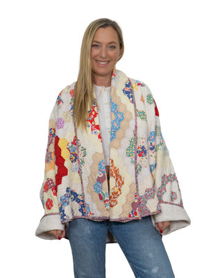 Shappy Coat, Scrappy Grandmother's Flower Garden