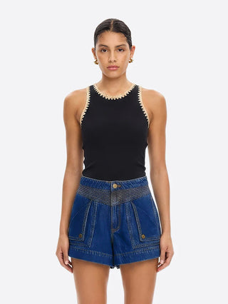 Kivari Tallulah Spliced Tank, Black Cream