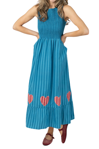 Beau & Ro Margot Dress, Blue Love Stripe