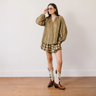 Sunshine Tienda Willa Top, Painted Gingham