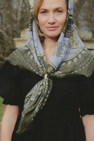 Maison Lecomte Flament Scarf, Rodeo Olive WC