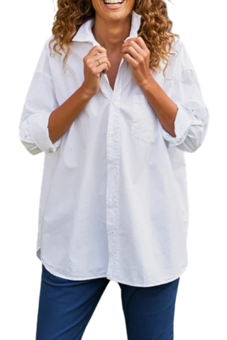 Frank & Eileen Shirley Oversized Button-Up Shirt, White