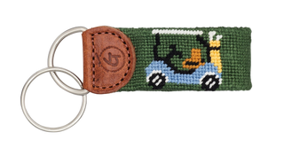 Needlepoint Keychain, Golf Cart