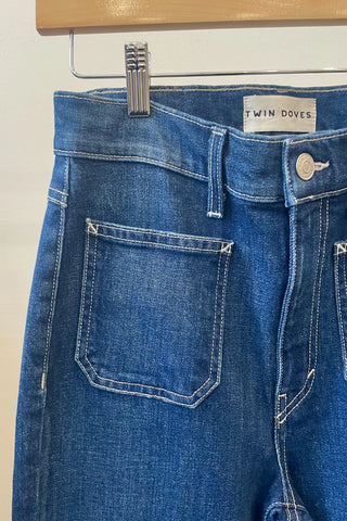 Twin Doves by EF Treasure Bell, Topaz Blue