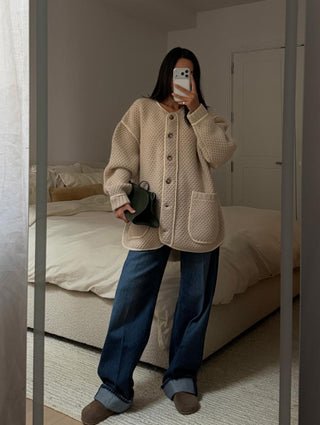 White & Warren Wool Blend Liner Coat, Buttermilk