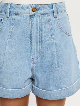 Kivari Avery Denim Short, Dusty Blue