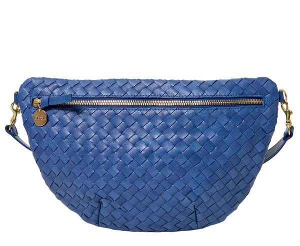 Clare V. Medium Woven Grande Fanny, French Blue – Monkee's of