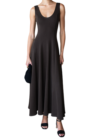 Emerson Fry Scoop Layering Maxi Dress, Deep Brown Rib