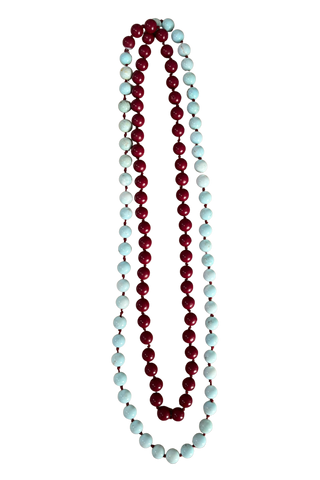 The Liv Beaded Layering Necklace, Bordeaux Turquoise