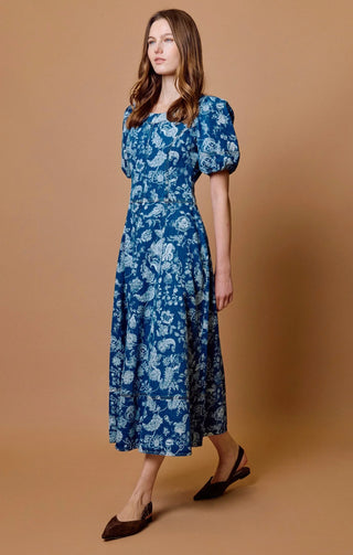 Cleobella Charlie Midi Dress, Bois Laser Print Dark Wash