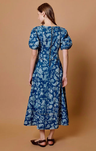 Cleobella Charlie Midi Dress, Bois Laser Print Dark Wash