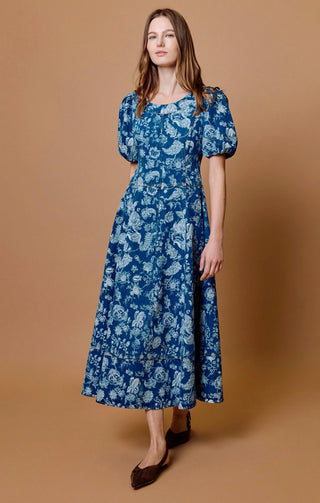 Cleobella Charlie Midi Dress, Bois Laser Print Dark Wash